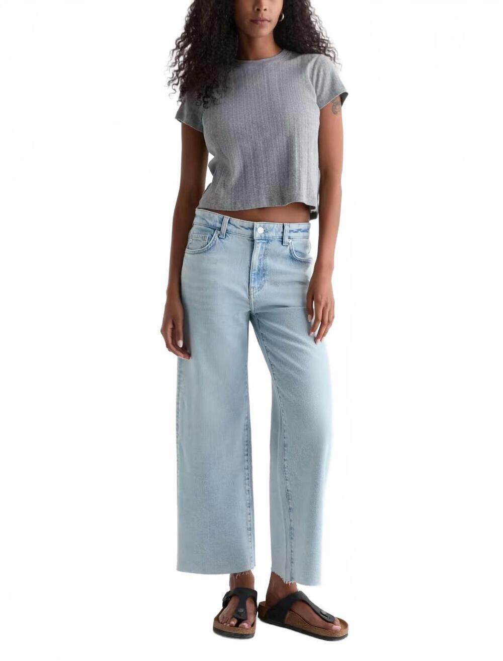 NEW AG JEANS saige wide leg crop jeans in harvest